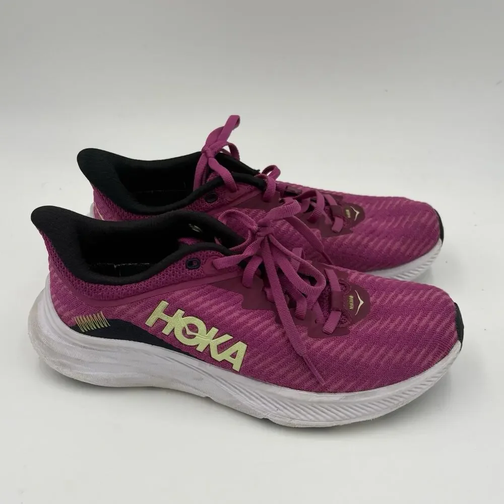 Hoka Solimar Women's Size 6 B Festival Fuchsia And Black Running Sneakers Used